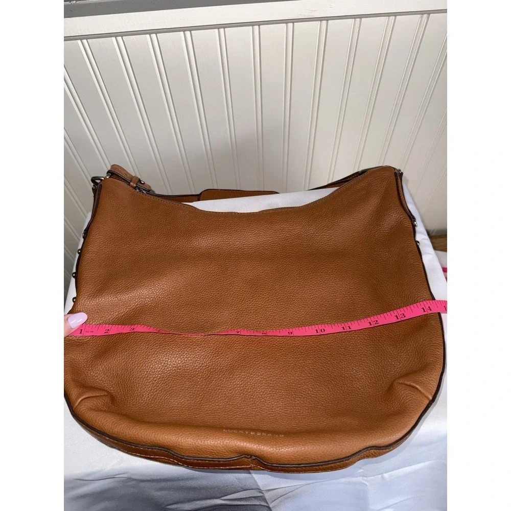LUCKY BRAND LARGE BROWN LEATHER SLOUCHY CRESCENT HOBO SHOULDER BAG PURSE HANDBAG